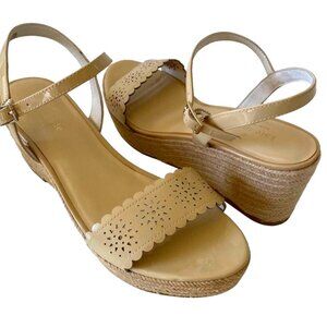Kate Spade Mennie Ankle Strap Wedges. Patent leather. Size 7.5. Espadrille botto